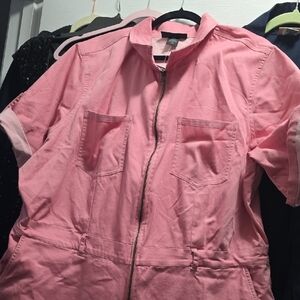 Ashley Stewart Pink Utility Jumpsuit